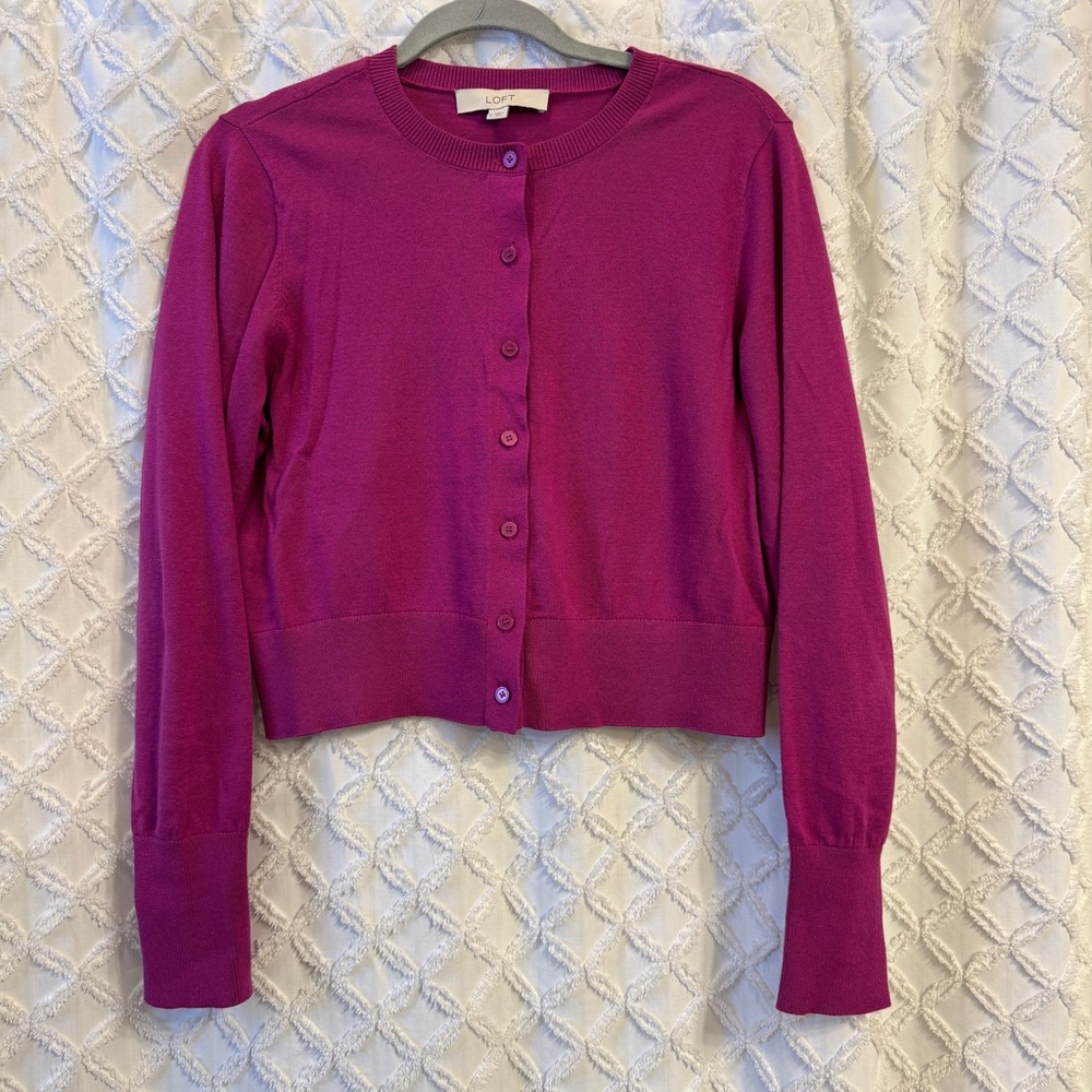 Loft Magenta Cardigan